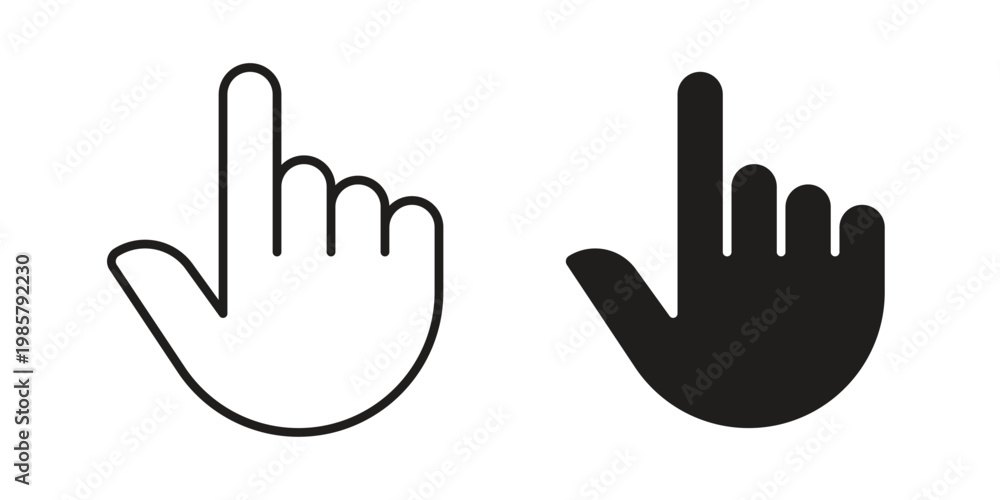 Fototapeta premium Finger icon design, logo, app, template set. Black icons