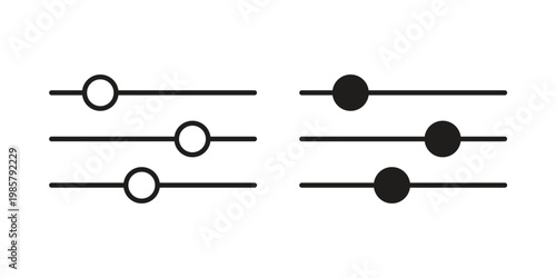 Filter Control icon design, logo, app, template set. Black icons