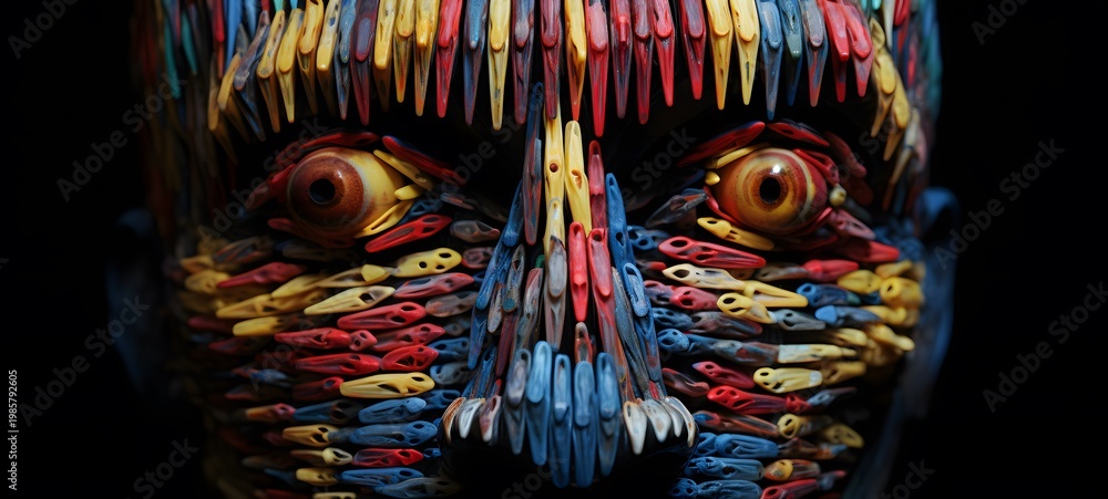 Obraz premium troll angel shaped matchstick carving,generative AI