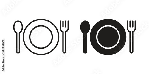 Food icon design, logo, app, template set. Black icons