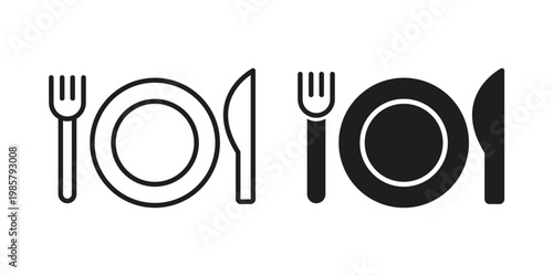 Food icon design, logo, app, template set. Black icons