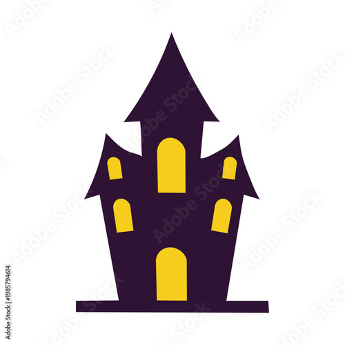 Spooky haunted house illustration