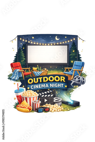 outdoor cinema under the stars, open air cinema, outdoor movie night, stargazing cinema, night sky movie screening, cozy outdoor theater, romantic movie night, garden cinema setup, drive in cinema sty