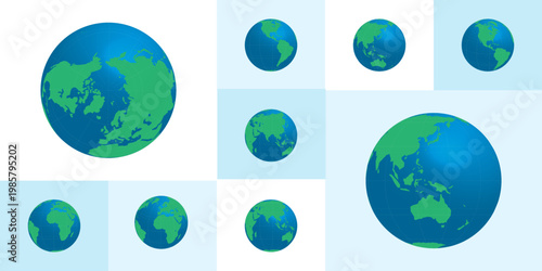 Globe earth illustrations representing global connection