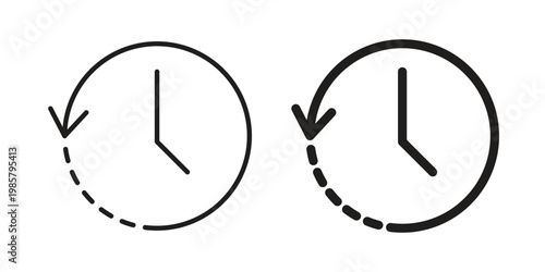 History icon design, logo, app, template set. Black icons