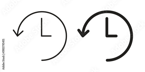 History icon design, logo, app, template set. Black icons