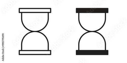 Hourglass icon design, logo, app, template set. Black icons
