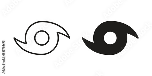 Hurricane icon design, logo, app, template set. Black icons