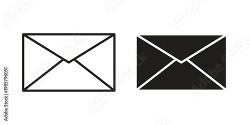 Inbox icon design, logo, app, template set. Black icons
