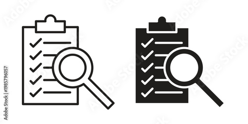 Inspection icon design, logo, app, template set. Black icons