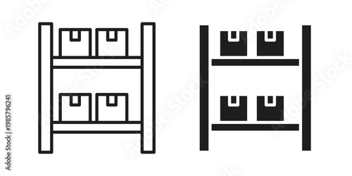 Inventory icon design, logo, app, template set. Black icons