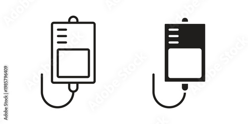 IV bag icon design, logo, app, template set. Black icons