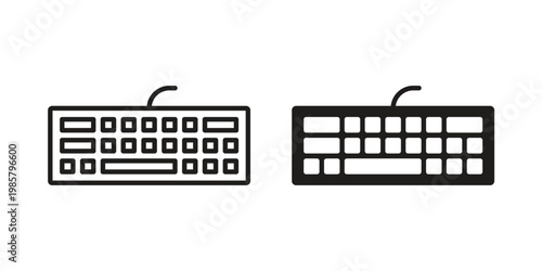 Keyboard icon design, logo, app, template set. Black icons