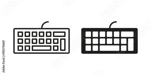 Keyboard icon design, logo, app, template set. Black icons
