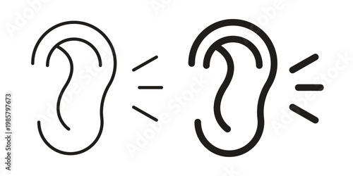Listening icon design, logo, app, template set. Black icons