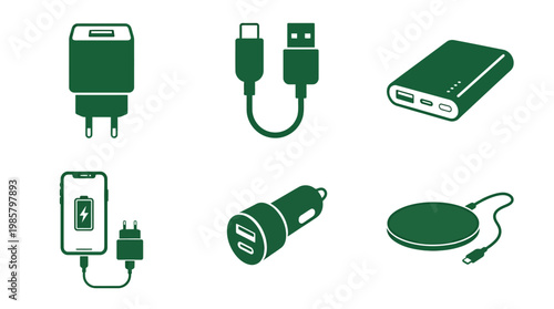 Collection of various portable power adapters.