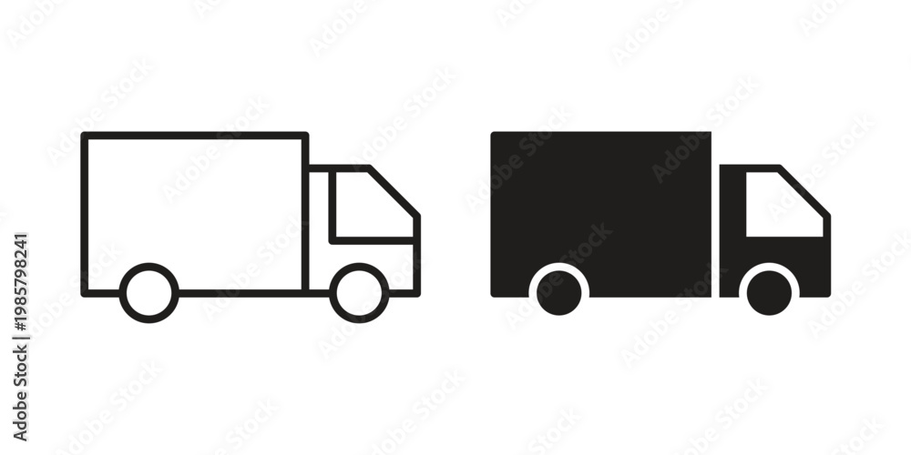 Fototapeta premium logistics truck icon design, logo, app, template set. Black icons