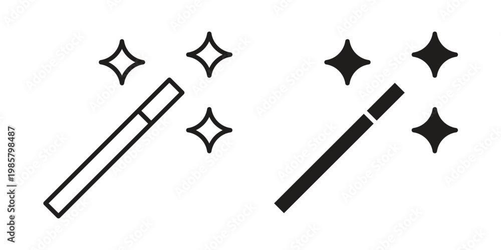 Fototapeta premium Magic icon design, logo, app, template set. Black icons