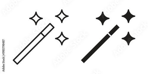 Magic icon design, logo, app, template set. Black icons