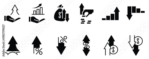 Capital Growth and Profit Accumulation Line Icons