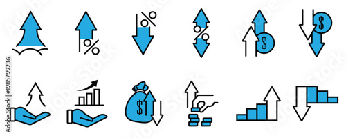 Market Growth and Capital Development Icons