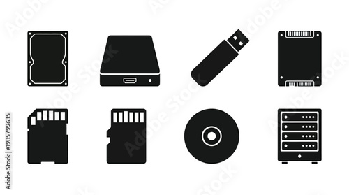 Various computer data storage devices.