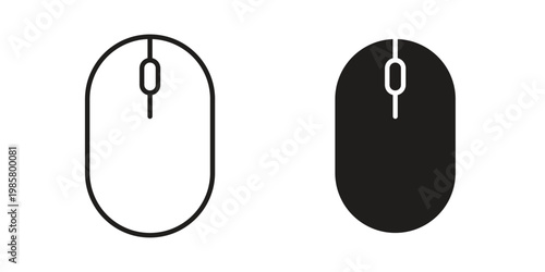Mouse icon design, logo, app, template set. Black icons