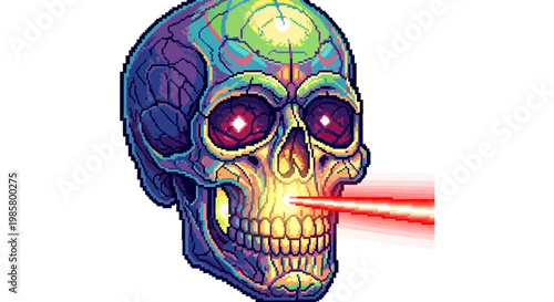 Scary Skull with Laser Eyes and Mouth.