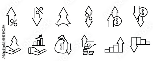 Financial Advancement and Business Scaling Icon Set