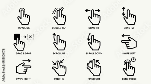 Hand Gestures for Touchscreen Interactions.