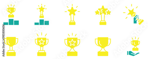Award Ceremony and Winner Trophy Icons