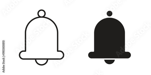 Notification bell icon design, logo, app, template set. Black icons