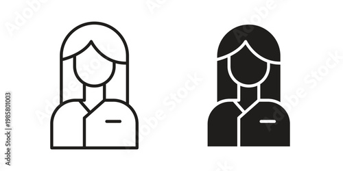 Nurse icon design, logo, app, template set. Black icons