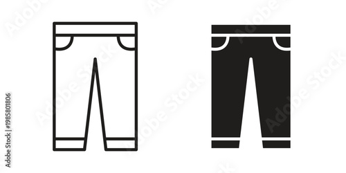 Pants icon design, logo, app, template set. Black icons
