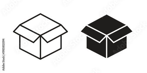 Parcel icon design, logo, app, template set. Black icons