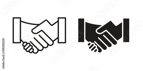 Partner icon design, logo, app, template set. Black icons