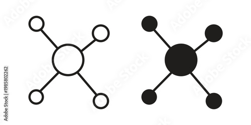 Particle icon design, logo, app, template set. Black icons