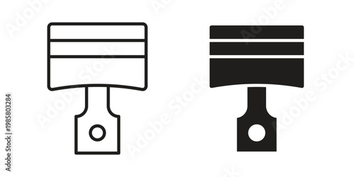 Piston icon design, logo, app, template set. Black icons