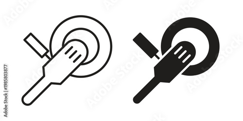 Polisher icon design, logo, app, template set. Black icons