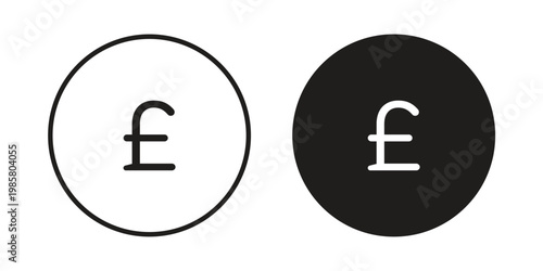 Pound icon design, logo, app, template set. Black icons