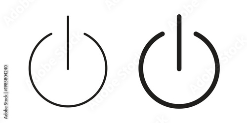 Power button icon design, logo, app, template set. Black icons