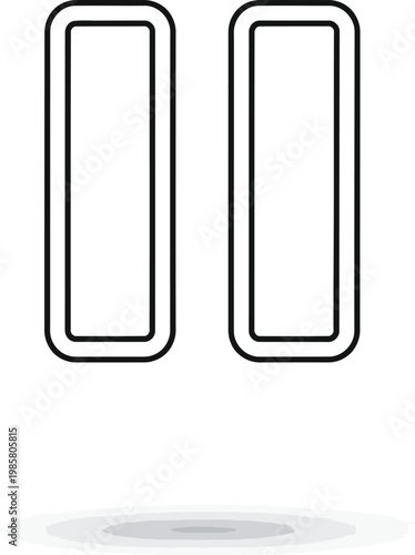Line art pause button icon with player icon control panel playback control