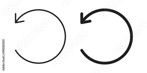 Reset icon design, logo, app, template set. Black icons