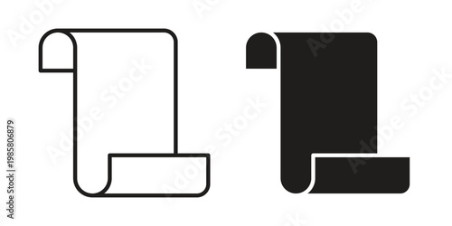 Scroll icon design, logo, app, template set. Black icons
