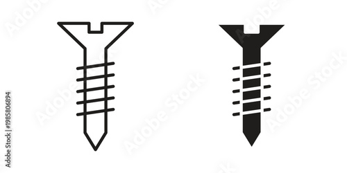 Screw icon design, logo, app, template set. Black icons
