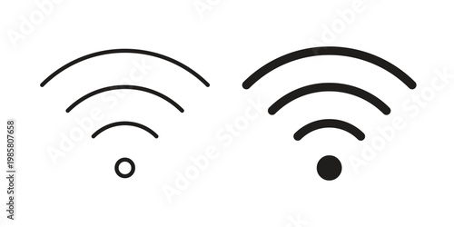 Signal icon design, logo, app, template set. Black icons