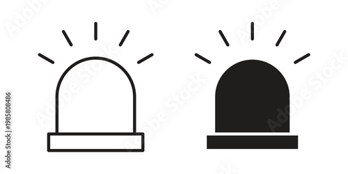 Siren icon design, logo, app, template set. Black icons