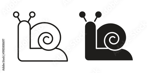 Snail icon design, logo, app, template set. Black icons