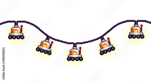 Whimsical Robot Shaped String Lights Decoration.