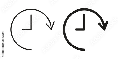 Time forward icon design, logo, app, template set. Black icons